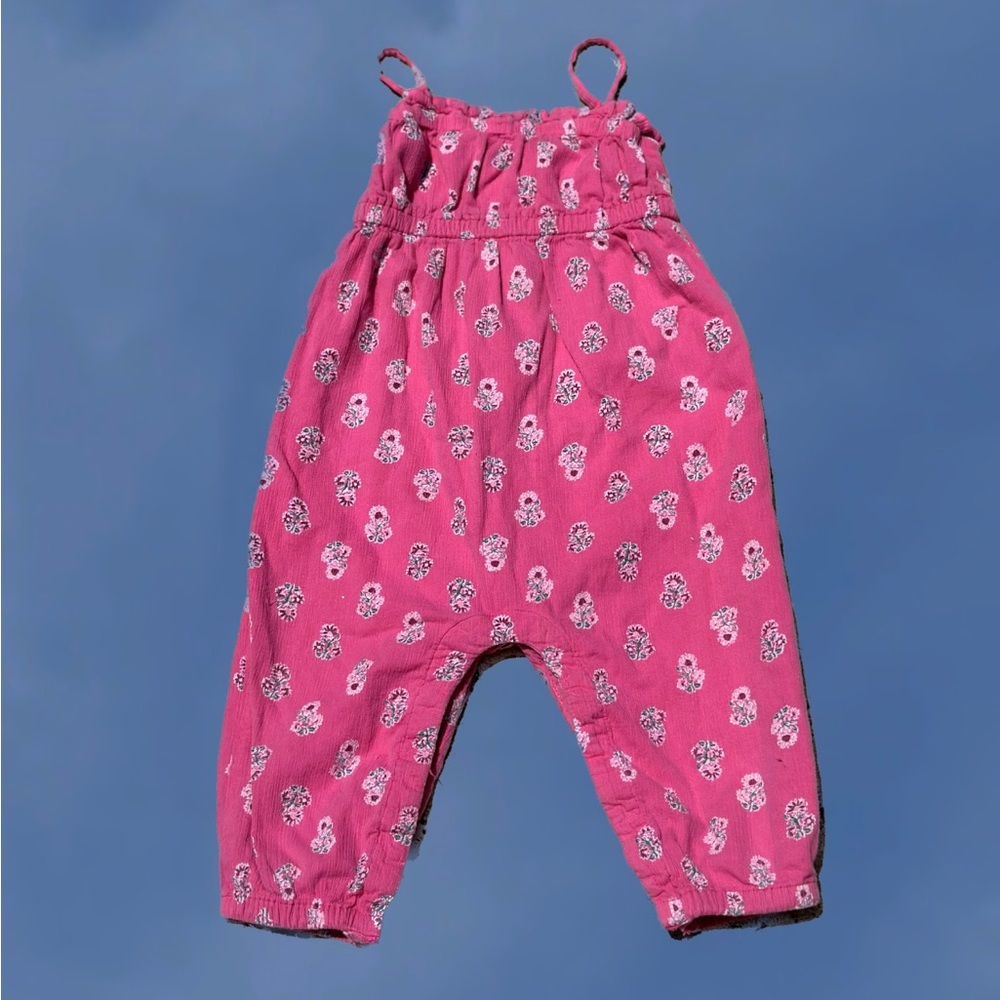 Pink floral Old Navy baby jumpsuit size 12-18 months